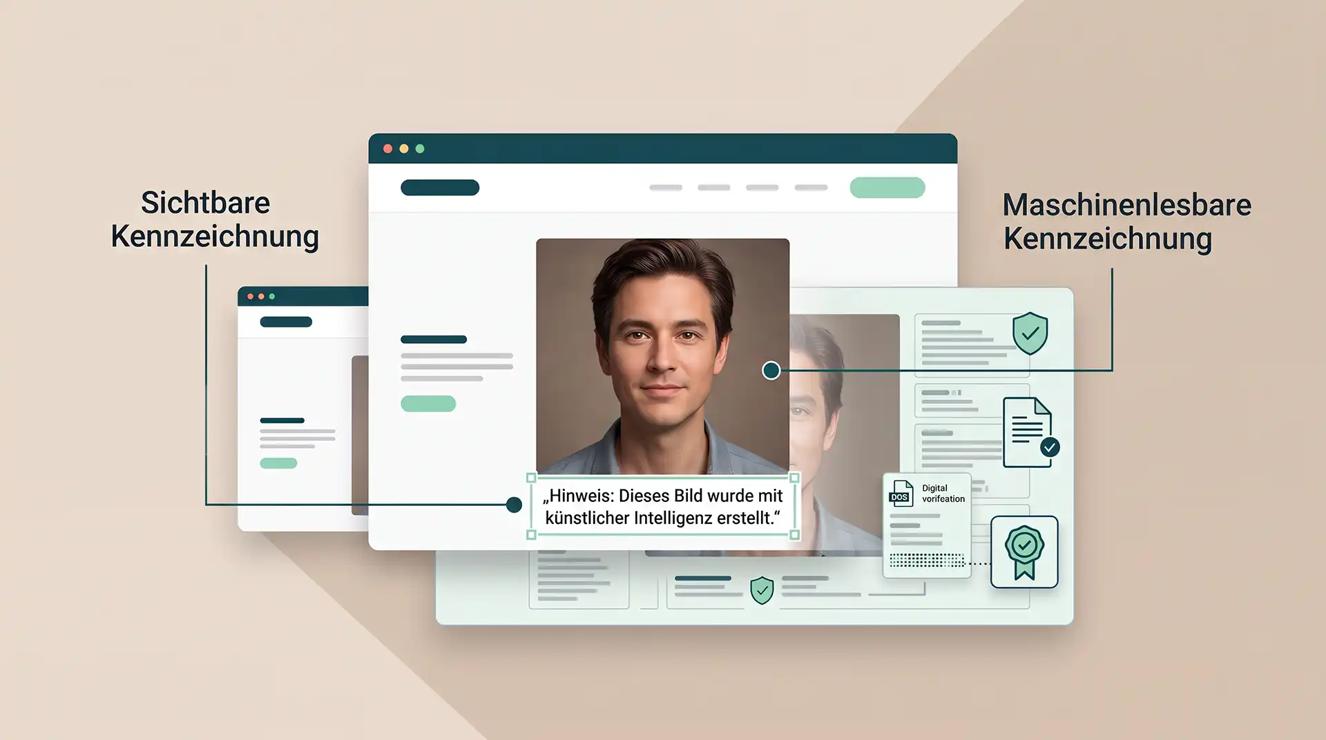ki generierte bilder website illustration sichbare unsichbare kennzeichnung logos